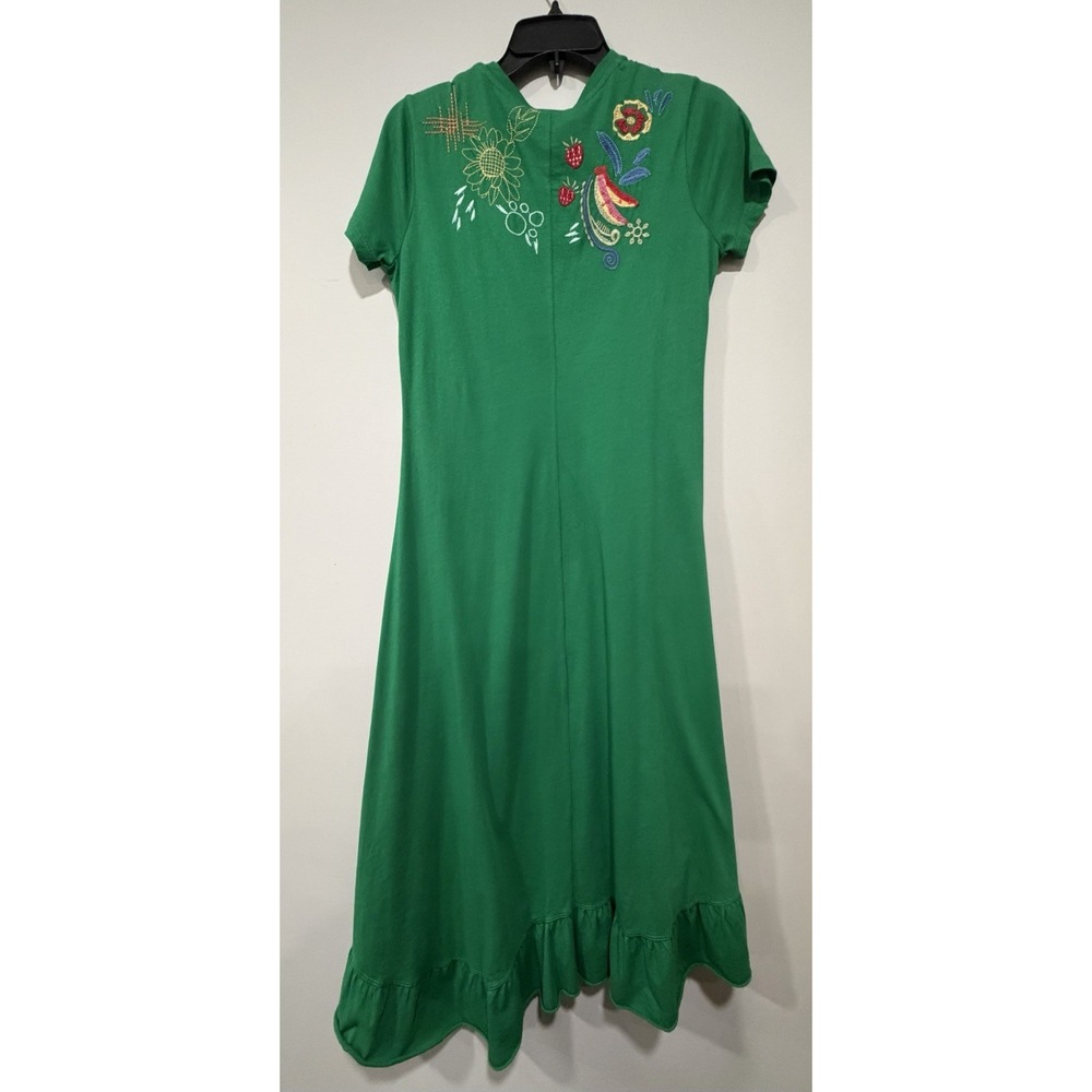 Johnny Was NWT Woman's XS Asymmetric Ruffle Flounce SS Dress- Cora Embroidered - Picture 13 of 14